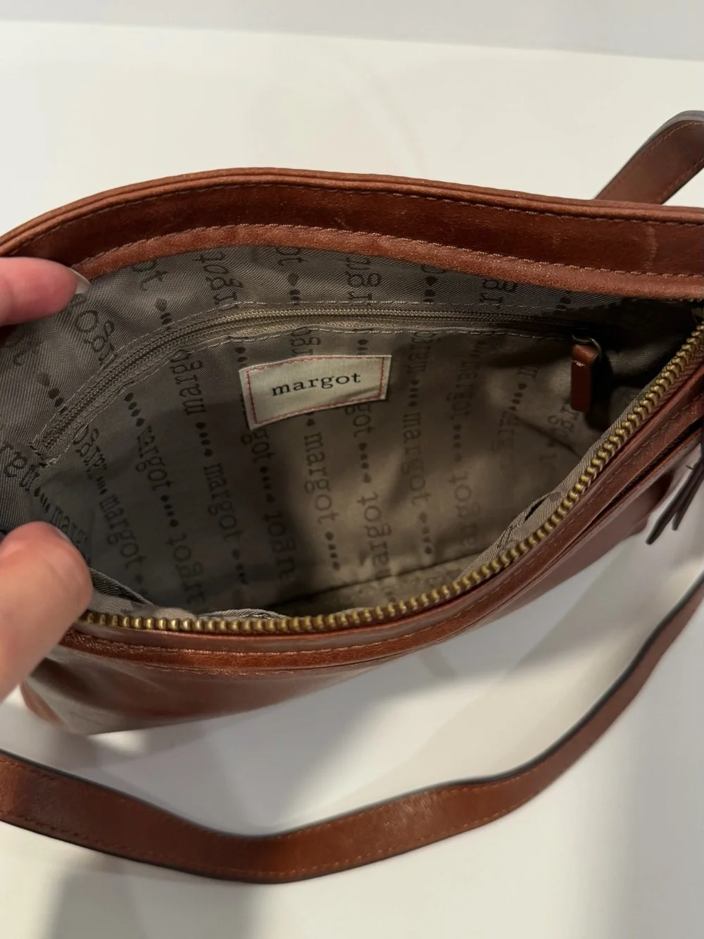 Margot New York brown leather crossbody bag